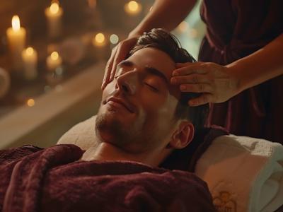 Relaxing spa treatment environment